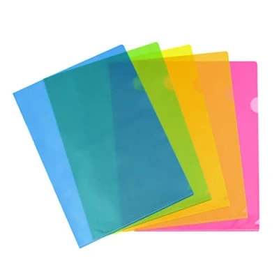 Immagine di Viquel 10 buste angolari trasparenti Custodia in plastica con apertura ad angolo 5 colori fluo assortiti
