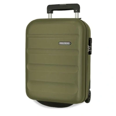 Immagine di ROLL ROAD Flex Valigia rigida realizzata in ABS, un materiale, chiusura a combinazione laterale 4 ruote doppie bagaglio mano, pratico interno con vano, Verde, Taglia unica, mano