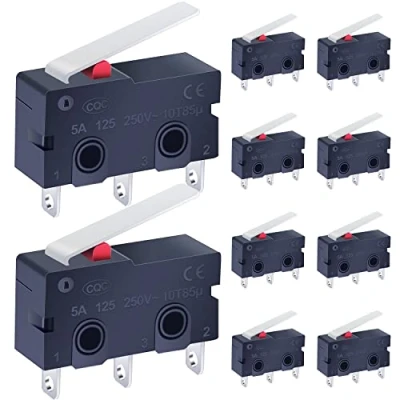 Immagine di Taiss 10 pezzi Micro Interruttore Finecorsa Mini Leva Lunga 1NO 1NC 3 Pin 250V 5A per macchina utensile KW11 3Z 02
