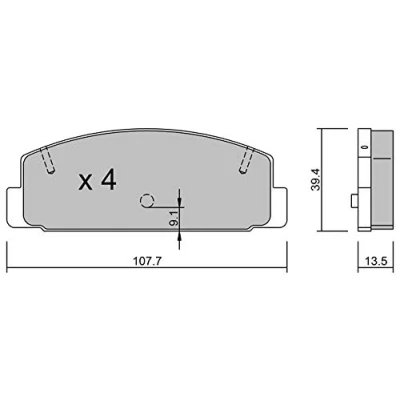 Immagine di METELLI 22 0302 1 Kit pastiglie freno senza contatto segnalazione usura MAZDA: 6 SW, Sedan, Hatchback
