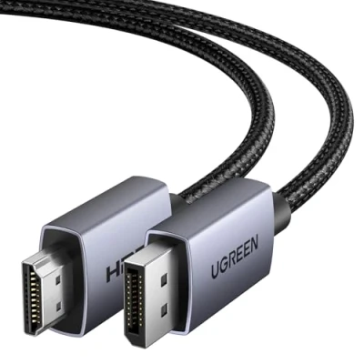 Immagine di UGREEN DisplayPort a HDMI 4K 30Hz 2K 60Hz 1080P 120Hz DP 1.4 10.2Gbps HDR HDCP Compatibile con Monitor Proiettore Dell HP, 1M