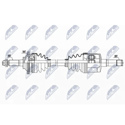 Immagine di NTY NPW KA 372 Albero motore / Semiasse Assale anteriore Sx 626 Trasmissione automatica