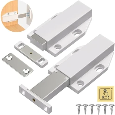 Immagine di Spingere per aprire la porta magnete Jiayi 2 pcs Heavy Duty Cabinet Door Opener punta su porte raccordi mobili cassetti Push magnetico Snapper