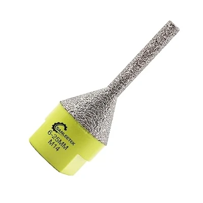 Immagine di Fresa Diamantata 6 25mm Punta per Smusso Modellare Rifilare Ingrandire Rettificare Fori Esistenti in Ceramica Porcellana Granito Marmo M14 Filettatura SANLEETEK