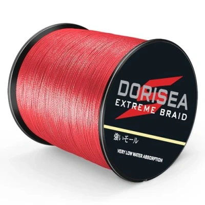 Immagine di Dorisea, Extreme Braid Lenza da Pesca Intrecciata in 100% polietilene, Lunghezza 1000 m, Testata 2,7 a 250 kg, Resistente all&#039;abrasione, Alta qualità, Zero qualità