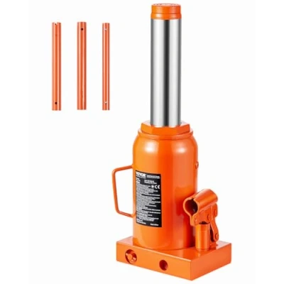 Immagine di VEVOR Cric Idraulico a Bottiglia 30T, Cricco Saldato con Portata Sollevamento 285 475 mm e Maniglia Lunga 3 Sezioni, per Pick Up, Camper, Riparazioni Auto, Ingegneria Industriale