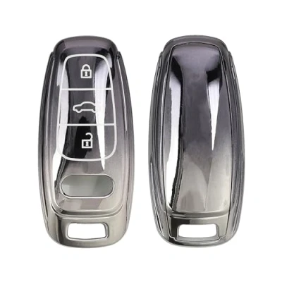 Immagine di kwmobile Custodia Compatibile con Audi A6 A7 A8 Q7 Q8 3 tasti Keyless Cover Chiavi Auto Protezione Copri Telecomando Copertina Chiave Copertura Gommata Silicone TPU