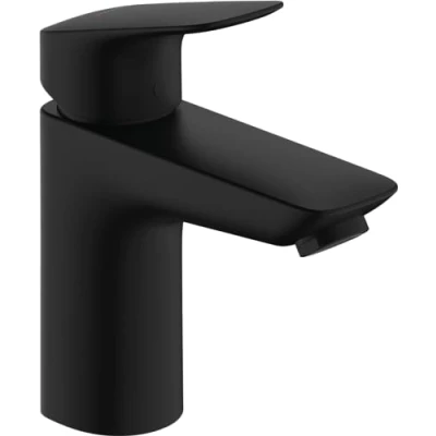 Immagine di hansgrohe Logis Rubinetto per Lavabo Senza Scarico, Miscelatore Risparmio Idrico (Ecosmart) con Altezza Bocca 100 Mm, Nero Opaco