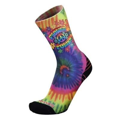 Immagine di Rywan No Limit Graphik Calzini da trekking e trailrunning, con gambo alto al polpaccio, Flower Power Pink, 35 37