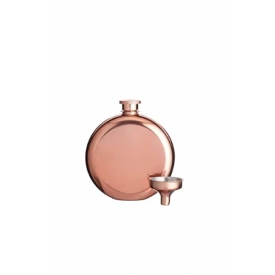 Immagine di BarCraft Luxury Mini Fiaschetta Tascabile in Acciaio Inox con Imbuto per Travasare, 140 ml Effetto Rame, 8,7 x 2,5 10 cm