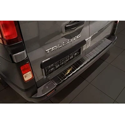 Immagine di Fit [2014 In poi] Vivaro/Talento/NV300/Trafic Dark Chrome Protezione Paraurti Posteriore Acciaio Inox