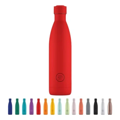 Immagine di Cool Bottles Borraccia Termica in Acciaio Inox 750 ml Vivid Red 30,5 x 8 cm Bottiglia Ermetica Bevande Fredde 36 Ore e Calde 18 Triple Parete Technology Senza BPA