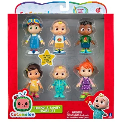 Immagine di Bandai CoComelon, Confezione 6 Action Figure 7 cm da Collezionare, 2 JJ, Yoyo, TomTom, Cody e Nina, WT0170
