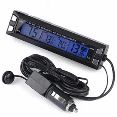 Immagine di PolarLander Multifunzione 3 in 1 Car Digital Clock termometro dell&#039;automobile del voltmetro Auto Temperatura Interna ed Esterna di Tensione Allarme