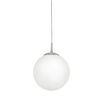 Immagine di EGLO lampada a sospensione Rondo, sospensione, in acciaio, nichel opaco, vetro opalino bianco attacco E27, Ø 20 cm