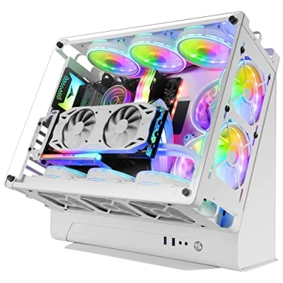 Immagine di Mars Gaming MCB Bianco, Case PC ATX XL, Edizione Custom Premium, Struttura Modulare Doppia Camera