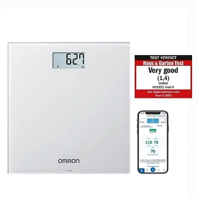 Immagine di OMRON HN300T2 Intelli IT Bilance Pesapersone Smart Balance Digitali con Compatibilità Bluetooth e App per Smartphone, Grigio