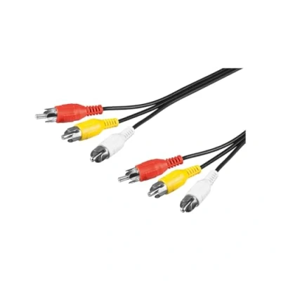Immagine di Goobay 50381 Cavo di Collegamento Audio Video Composito, 3 RCA, 2m Lunghezza del