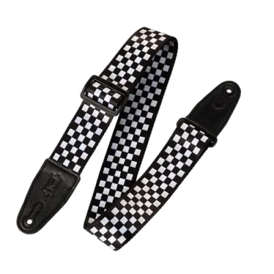 Immagine di Levy&#039;s MP 28 Tracolla Per Chitarra Prints Polyester Garment Leather Ends 2&quot; Black/White Chequered