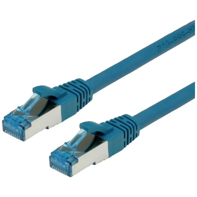 Immagine di Value 21.99.1951 RJ45 cavo di rete, patch CAT 6A S/FTP 1.00 m Blu doppia schermatura, Privo alogeni, Ritardante fiamma 1 pz.