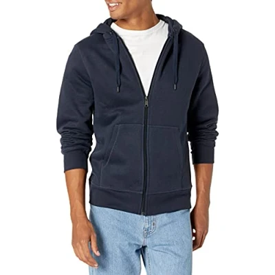 Immagine di Amazon Essentials Felpa con Cappuccio e Cerniera Integrale in Pile (Disponibile nelle Taglie Big &amp; Tall) Uomo, Blu Marino, 4XL Plus