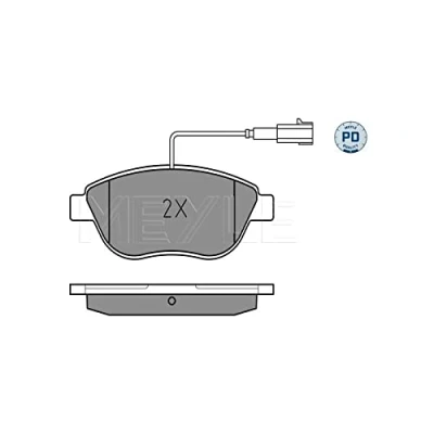 Immagine di MEYLE 025 237 0918/PD Kit pastiglie freno PD Quality Assale anteriore con sensore usura integrato lamierino anticigolío accessori
