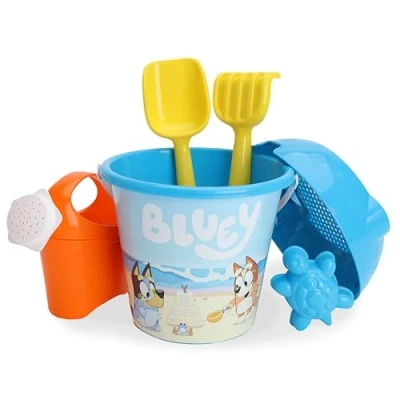 Immagine di Toyland® Bluey &amp; Bingo Set Secchiello e Paletta da 6 Pezzi con annaffiatoio Gioco Sabbia Acqua Giocattoli Spiaggia