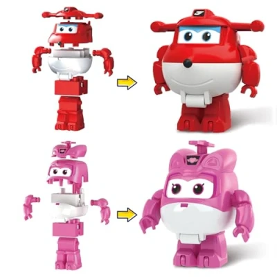 Immagine di Super Wings 2 in 1 Medium Blocks Transforming Figure Jett&amp;Dizzy, EC380512A