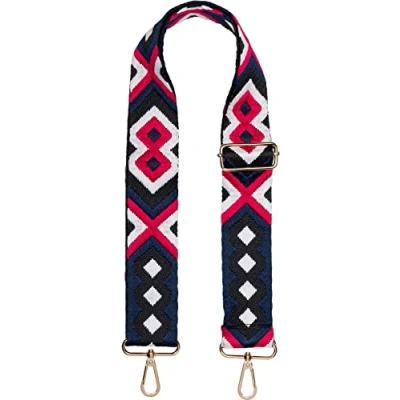 Immagine di styleBREAKER borse tracolla regolabile con motivo etno colorato, per borsa di cambio, moschettone, unisex 02013024, colore:Rosso blu bianco