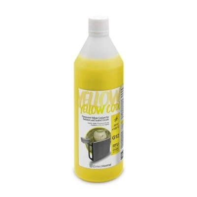 Immagine di ErrecHome Yellow Cool, Liquido Radiatore Giallo Fluorescente 10C, antigelo G12 con pacchetto inibitore a base organica OAT, Pronto all’uso, 1 Litro