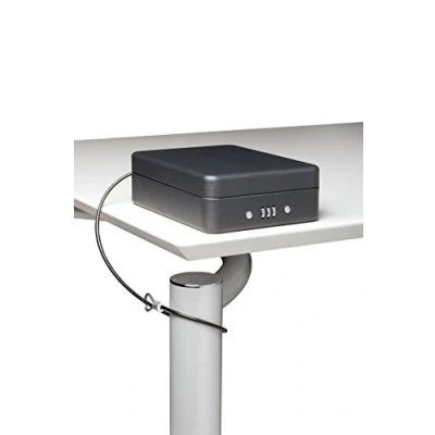 Immagine di ARREGUI Private C9427 Cassetta di sicurezza con combinazione per trasportare denaro Portavalori in acciaio fissaggio mediante cavo Cassaforte portatile de 15 cm larghezza Nero