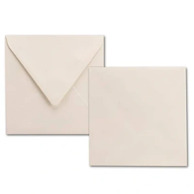 Immagine di NEUSER PAPIER 25 buste quadrate, 100 g/m², 15 x cm, ideali per biglietti di auguri e invito, colore: bianco naturale (crema)