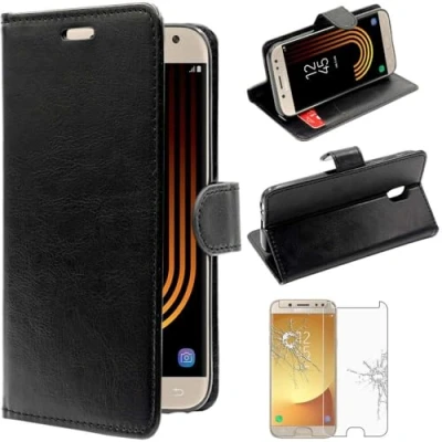 Immagine di ebestStar Cover Compatibile con Samsung J5 2017 Galaxy SM J530F Custodia Portafoglio Pelle PU Protezione Libro Flip, Nero + Pellicola Vetro Temperato [Apparecchio: 146.2 x 71.3 7.9mm, 5.2&#039;&#039;]