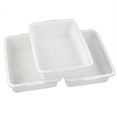 Immagine di Ucake 11 L Bacinella Grande in Plastica, Plastica Rettangolare, Bianco, Set di 3