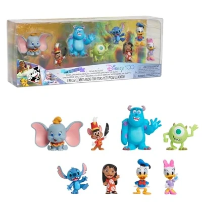 Immagine di Just Play Disney100 Years of Dynamic Duos Celebration Collection Limited Edition Set di 8 statuette giocattolo per bambini dai 3 anni in su