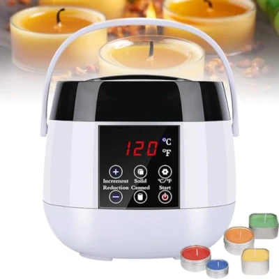 Immagine di FLEAGE Pentola per sciogliere la Cera Candele, fonditore Elettrico Antiaderente di Candela, Kit Completo Realizzare Candele Fai da Te, soia e d&#039;api White