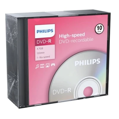 Immagine di Philips Dvd R 16X 120M 4 7Gb Slim Jb Cf.10