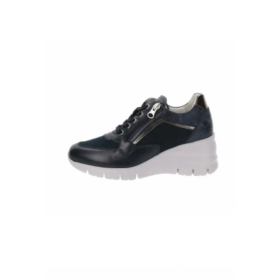 Immagine di Nero Giardini E512940D Premium Wave Blu Notte Sneakers per Donna in Pelle e Rete Zeppa Alta (Taglia 38)