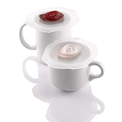 Immagine di Charles Viancin 1510 Rose Set di 2 copribicchieri in silicone