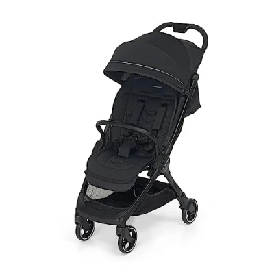 Immagine di Foppapedretti Passeggino Leggero Ciao, per bambini 0 22 Kg (0 4 anni), Chiusura ad 1 mano, Self Standing, Schienabile Regolabile, Ruote Ammortizzate, Porta Oggetti, Telaio in Alluminio, Nero