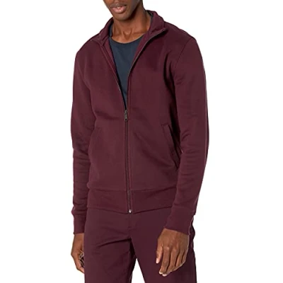 Immagine di Amazon Essentials Felpa con Collo a Lupetto Cerniera Integrale Uomo, Bordeaux, XS
