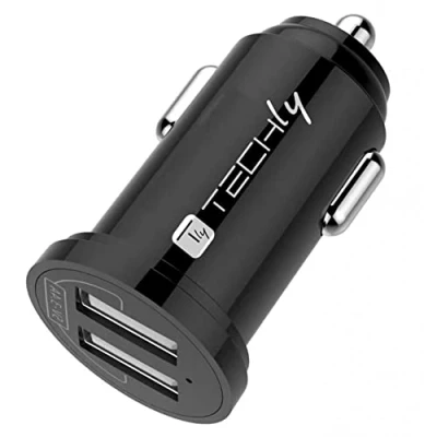 Immagine di Techly 365429 Mini Caricatore da Auto 2 Porte USB A 24W/4.8A Nero