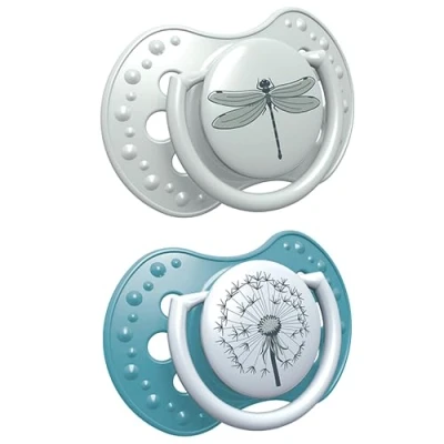 Immagine di LOVI Ciuccio 18 Mesi+, Succhietti Bimba con Tettarella in Silicone, Suggerimento dinamico, Collezione Botanic, 2 pezzi, Blu