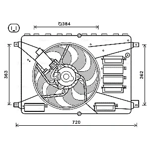 Immagine di PRASCO FD7556 Ventola Radiatore 384 FORD: S Max Mk1, KUGA 1, Galaxy Mk2 MPV