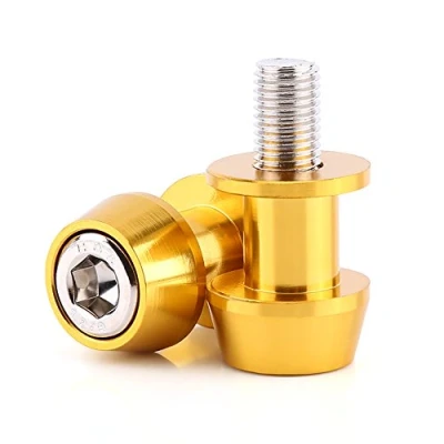 Immagine di Swing Arm Spool, 8 / 10mm Motorcycle CNC Lega di alluminio Bobine Sliders Stand forcellone Rocchetti(10MM Gold)
