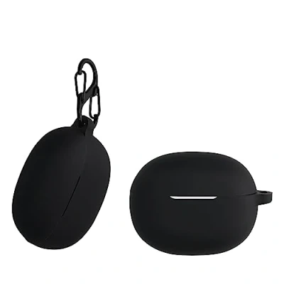 Immagine di kwmobile Custodia Silicone Cuffie Compatibile con Realme Buds T100 Cover Porta Auricolari Moschettone Case nero