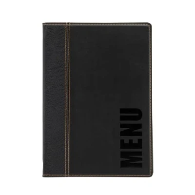 Immagine di SECURIT Porta Menu Linea Trendy Per Caffè, Ristoranti, Bar Similpelle Formato A5 1 Doppio Inserto Incluso Colore Nero