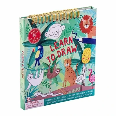 Immagine di Floss &amp; Rock Jungle Learn to Draw Sketchbook per bambini dai 3 anni in su, lunghezza 18,5 cm, materiale didattico