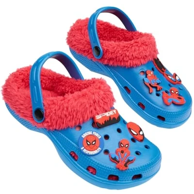 Immagine di Marvel Spiderman Zoccoli Bambino, Ciabatte da Casa Invernali Foderato in Pile Regalo Ragazzo (Blu/Rosso Spiderman, 26/27 EU)