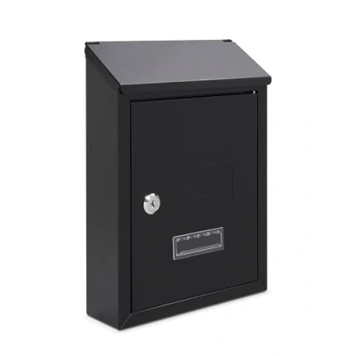 Immagine di Assorted Collections Cassetta delle lettere da parete, con serratura e 2 chiavi, resistente alle intemperie, facile installare, 21 x 30 7 cm, colore: nero